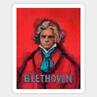 Beethoven Red - Portrait of the composer by David Adickes Sticker